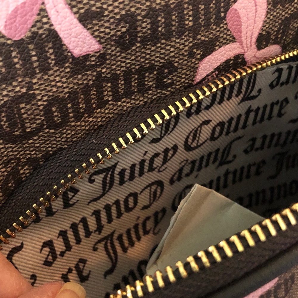NWT Juicy Couture Simple Sweet Brown w/ Pink Bows Backpack - Picture 7 of 10